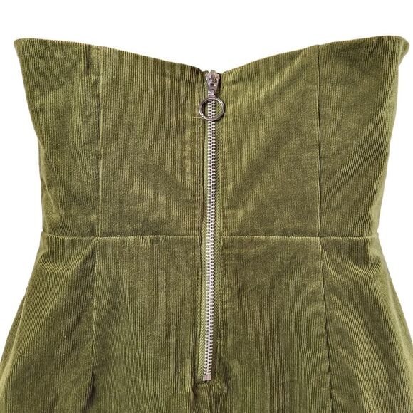 Urban Outfitters Size 0 Olive Green Corduroy Mini Dress Sleeveless Party Casual - Picture 11 of 15